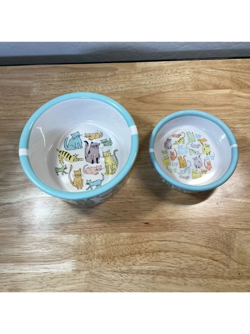Cat Town Ceramic Feeding Dish Bowl Large Small Size Cute Colorful Whimsical